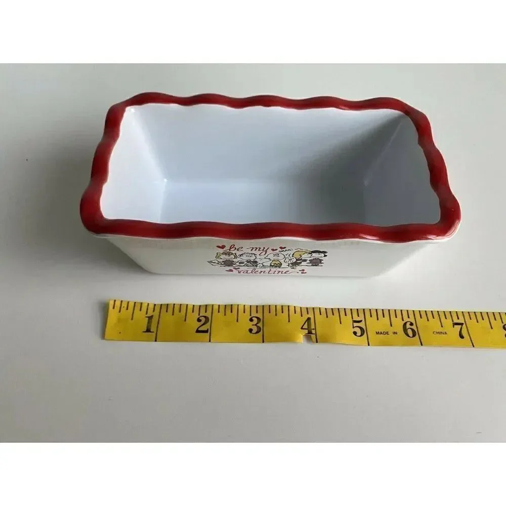 Peanuts Snoopy & Friends Valentine’s Mini Loaf‎ Bread Baking Pan Dish Canister